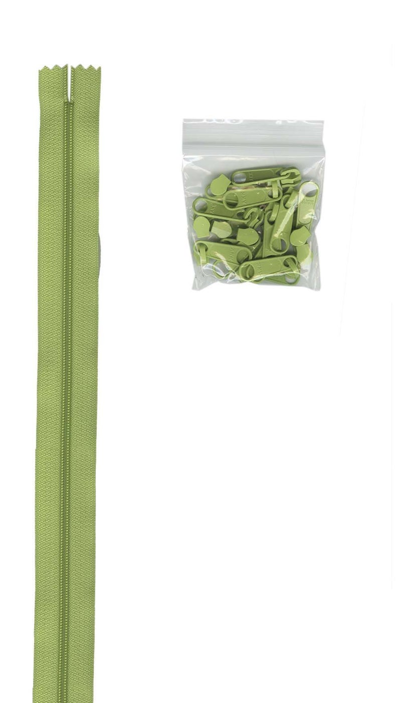 Zippers by The Yard (4yds) (16mm) 4yd - Chartreuse